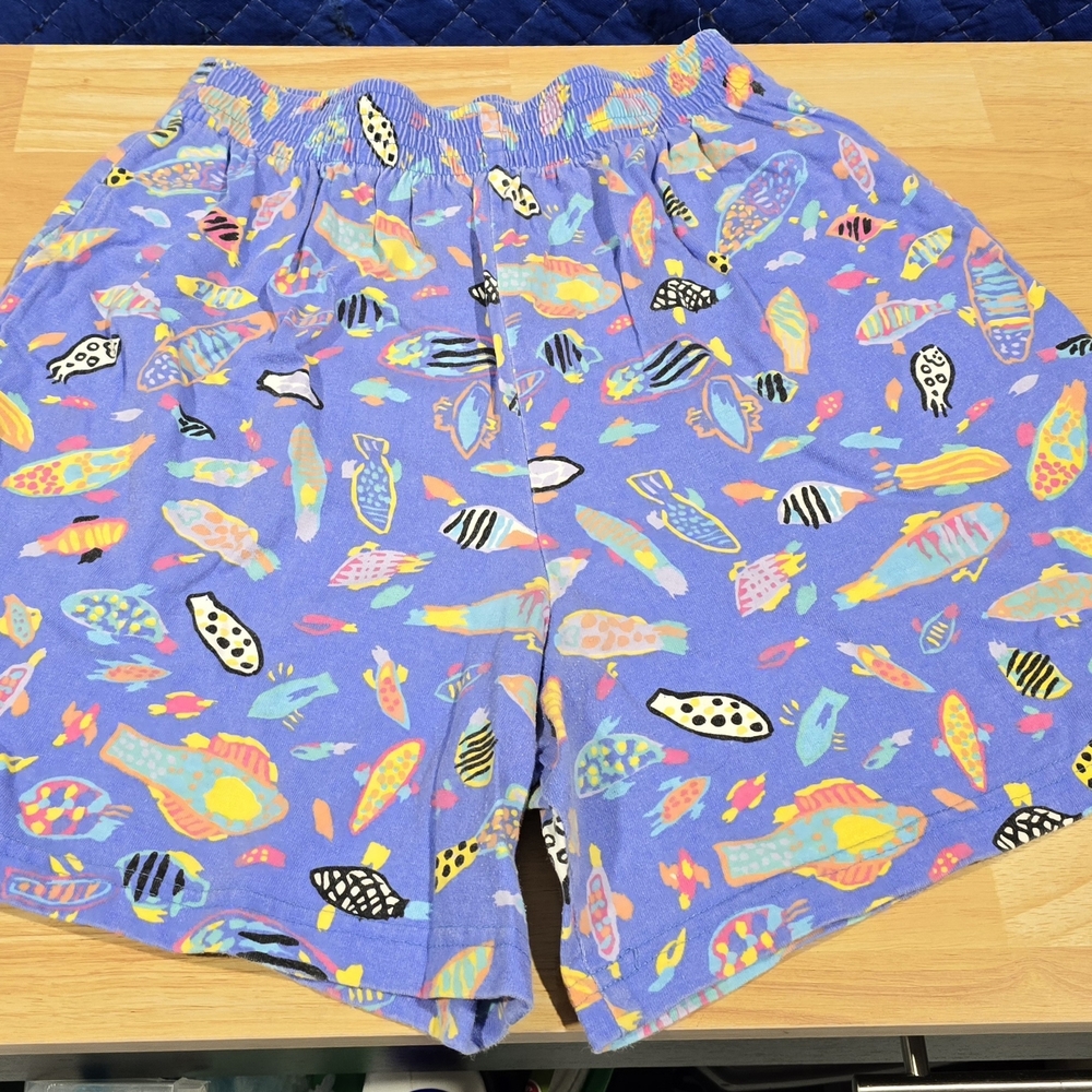 Colorful Fish Print Shorts By Ken Done